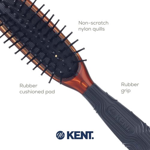 Kent Minihog Detangler Brush - Anti-Static Hair Brush with Ergonomic Grip for All Hair Types