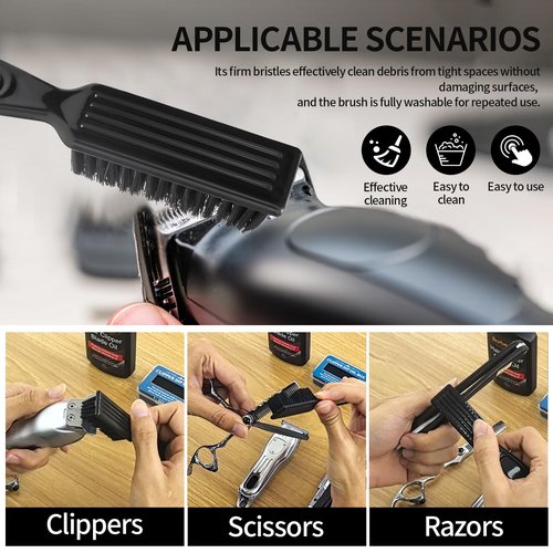 BarberTop Premium Hair Clipper Blade Lubricating Oil for Clippers, with Oil Dip Box and Barber Clipper Brush