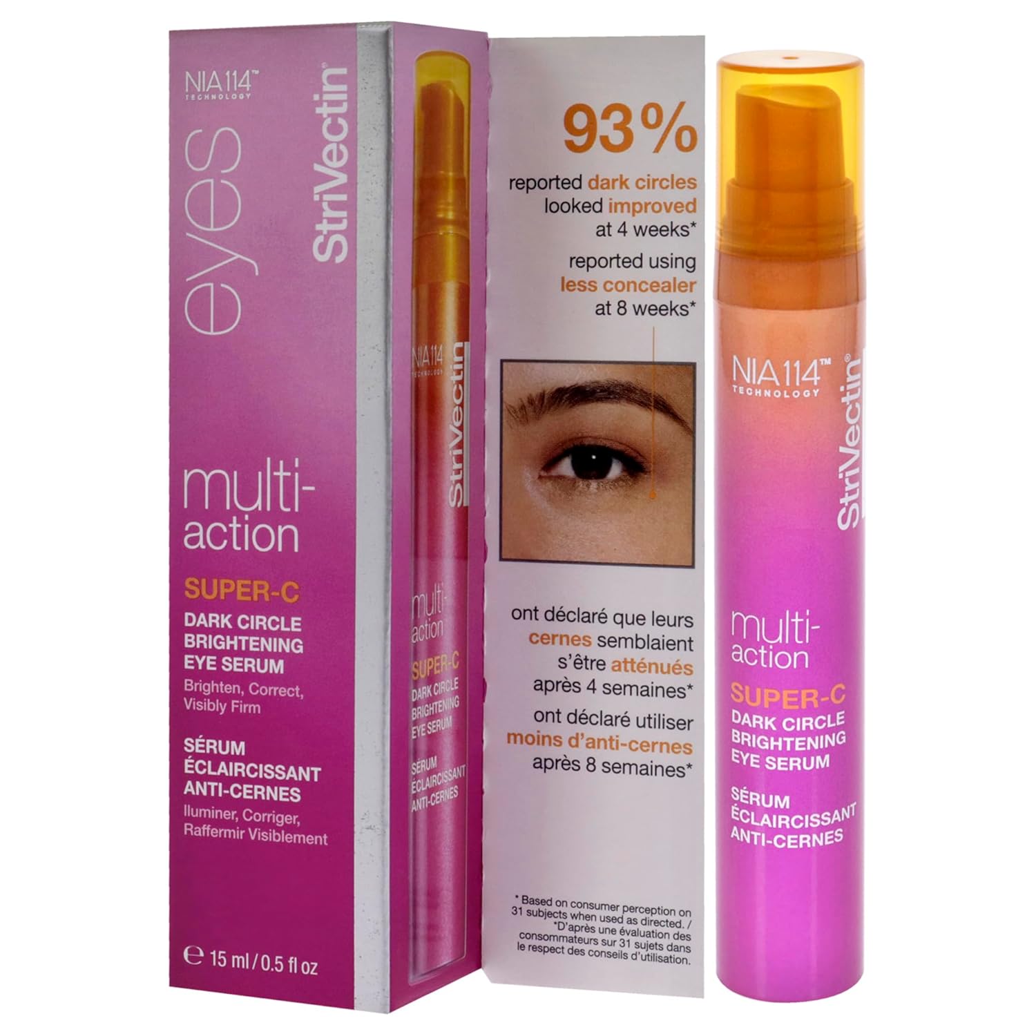 StriVectin Super-C Eye Cream - Brightening & Firming Formula with Hyaluronic Acid | 0.5 oz