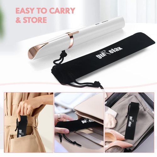 gurelax Eyebrow Hair Remover, Electric Eyebrow Trimmer for Women,Face and Eye Brow Razor with LED Light for Women Rechargeable with 2 x Replacement Heads (White)