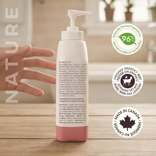 Nature by Canus Creamy Body Lotion - Shea Butter & Fresh Canadian Goat Milk | 11.8 Oz Hydrating Formula