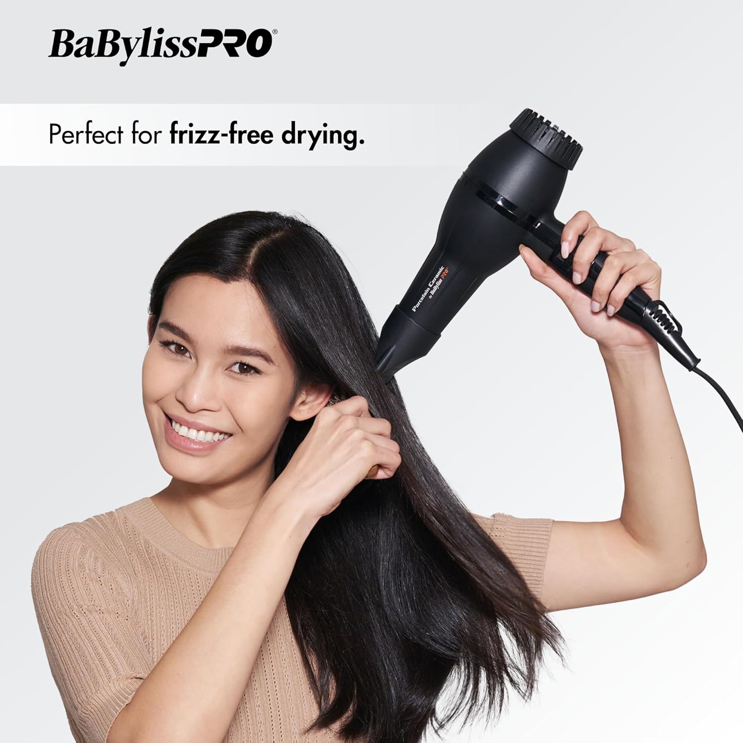 BaBylissPRO Porcelain Ceramic 2800 Hair Dryer - Fast Drying, Sleek Design, Lightweight
