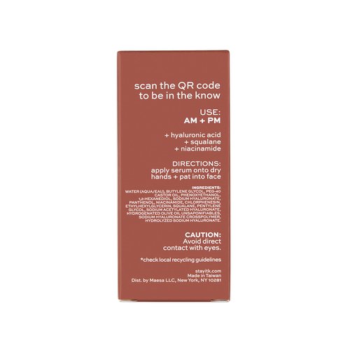 ITK Hyaluronic Acid Serum with Niacinamide & Squalane - Hydration & Plumping Anti-Aging Serum For Face - Deep Moisture Hydrating Face Serum For Sensitive + Dry Skin - Vegan + Cruelty Free, 1 Fl Oz