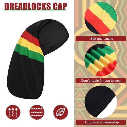 4 Pieces Unisex Dreadlock Cap Long Hair Dreads Head Wrap Sleeping Cap Hair Accessories Sleep Bonnet for Men Women(Colorful)