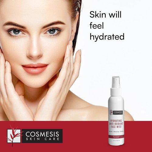 Cosmesis Hydrating Anti-Oxidant Face Mist - Refresh & Soothe Dry Skin with Tea Blend & Vitamins A/D - 4 Fl Oz