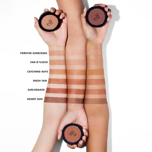 e.l.f. Bronzer - Primer-Infused, Long-Wear Matte Formula for Effortless Contouring | Forever Sun Kissed, 0.35 Oz
