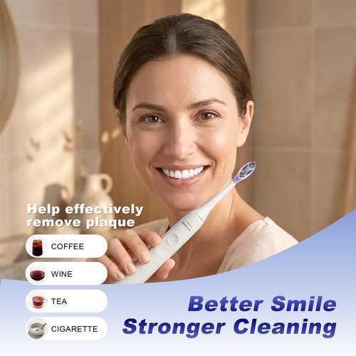 Replacement Toothbrush Heads Compatible with Philips Sonicare Click-on Handles Replacement Brush Head with Deep Reach Cleaning Electric Toothbrush Head, 8 Pack Replacement Heads