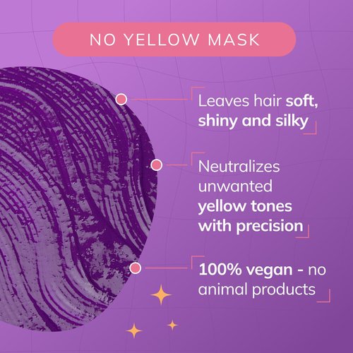 Fanola No Yellow Purple Hair Mask - Deep Conditioning for Blonde & Grey Hair - 33.8 Fl Oz
