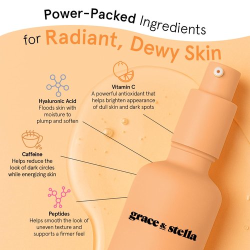 Grace & Stella Vitamin C Serum - Brightening Face Serum with Hyaluronic Acid | 50ml for Dullness & Dark Spots