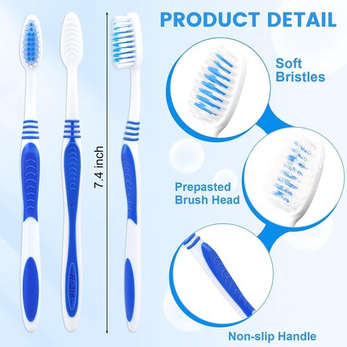 Codweny Bulk Toothbrushes 30 Pack Colorful Individually Wrapped Disposable Soft Large Brush Head Ergonomics Handle Oral Set for Adults Kids Travel Hotel OCC Airbnb Dentist (30)