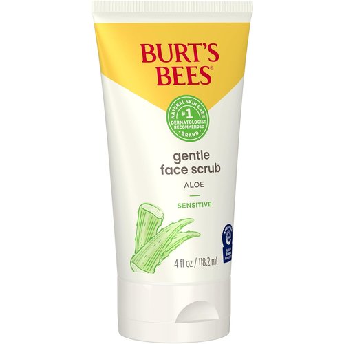 Burt's Bees Gentle Face Scrub - Aloe for Sensitive Skin | 98.9% Natural, 4 Oz, Pack of 3