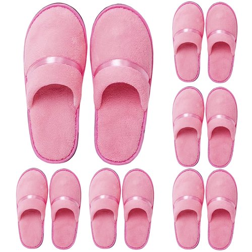 6/10/12 pairs Spa Slippers for Guests, Washable Reusable Disposable Slippers for Women Men, Jacquard Fleece Closed-Toe Design for Hotel, Bathroom, Bedroom, Wedding, Travel, SPA Bulk Slippers for Guest Use