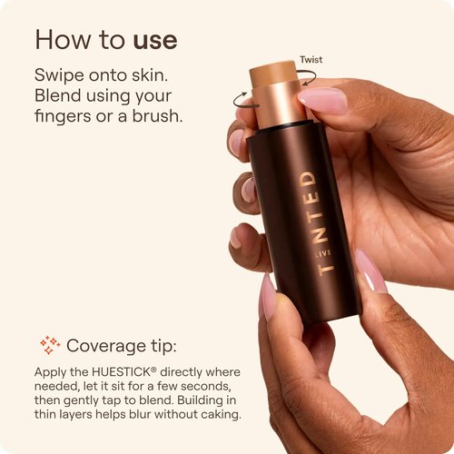Live Tinted HUESTICK Complexion Stick - Medium-to-Full Buildable Coverage - Soft Matte Finish - Multitasking Makeup Stick - Lightweight, Creamy Formula - Shade 06