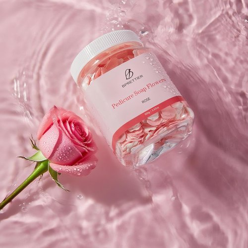 BPrettier Pedicure Soap Flowers Foot Soak Petals Sheet for Softens Dead Skin Moisturizing Relaxing Spa Feet Birthday Pedi Nail Party (Rose)