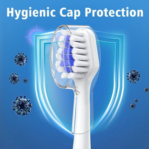 Biswitif Replacement Toothbrush Heads for Waterpik Complete Care 5.0 Water Pik Complete Care 9.0 CC-01 WP-861 STRB-3WW Sonic Electric Tooth Brush Refill Heads, White, 4 Packs