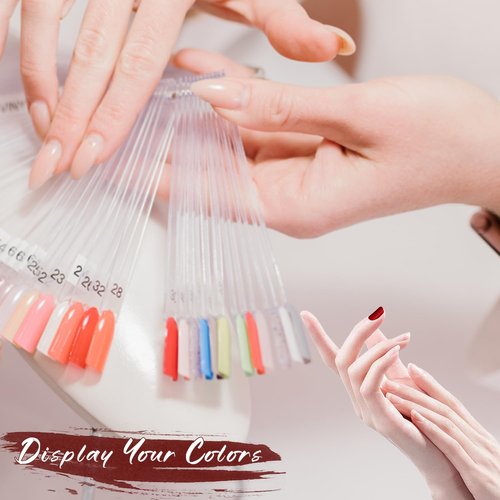 ADULLPONY 200Pcs Nail Swatch Sticks Nail Polish - Nail Sample Swatches for Gel Polish Clear Nail Polish Swatch Stick Nail Color Display - Nail Swatches Sticks