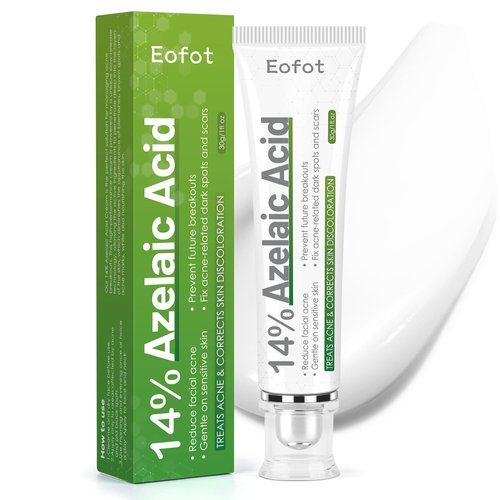 Eofot 14% Azelaic Acid Acne Cream, Azelaic Acid For Face, Helps Improve the Appearance of Acnes - Azalecic Acids Acido Azelaico, 1 Fl Oz