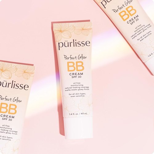 Pūrlisse Perfect Glow BB Cream with SPF 30 - Matte & Dewy Finish - Goji & Hawthorn Berry Infused - Fair (1.4 oz)