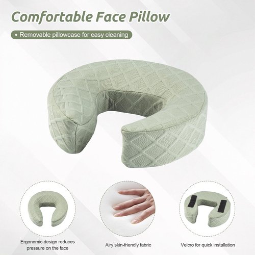 Cxgros Massage Headrest for Bed, Adjustable Massage Face Cradle at Home, Portable Massage Table Kit for Sleeping Mattress, Face Down Pillow After Eye Surgery