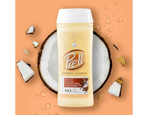 Prell Coconut Milk + Rice Water Shampoo - Anti-Breakage Repair for Damaged Hair | 13.5 fl. oz.