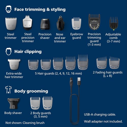 Philips Norelco Multigroom Series 9000 | 21-Piece Men's Grooming Kit with Premium Storage Case