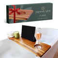 Fjord | Superior Teak Bathtub Tray Wood 29" for Small Tubs | Adjustable Wooden Bathtub Caddy | Sustainable Minimalist Bath Table Tray for Home Spa | by JapandiSpirit