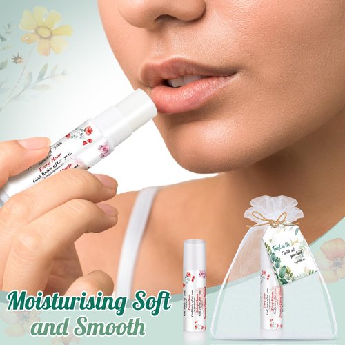 Sacubee 100 Set Christian Religious Gift Bulk for Women Mom Christian Lip Balm Bulk Church Party Favor Bible Verse Lip Balm with Scripture Inspirational Gift for Mother's Day Coworker Staff Employee
