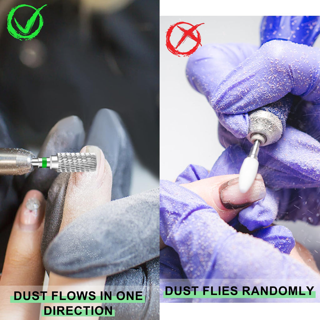 Vnjaoi Professional Electric Nail Drill Bits 3/32" Carbide Bit Cuticle Drill Bits Nail Files for Fast remove Acrylic or Hard Gel Nail Drill Bit for Manicure Pedicure(Silver, Coarse Grit)