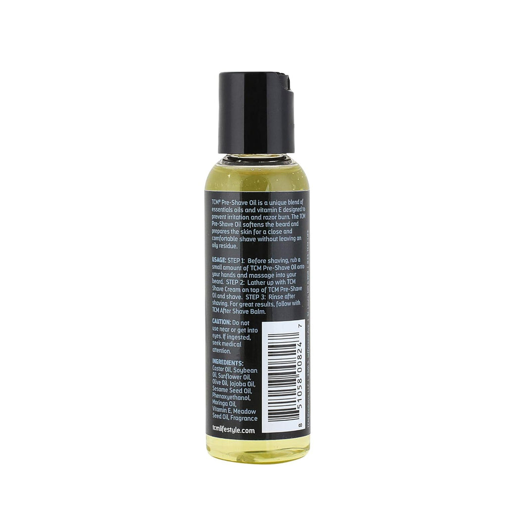 TCM Pre-Shave Oil - Softens Beard & Conditions Skin | Lightweight Non-Greasy Formula, 2oz