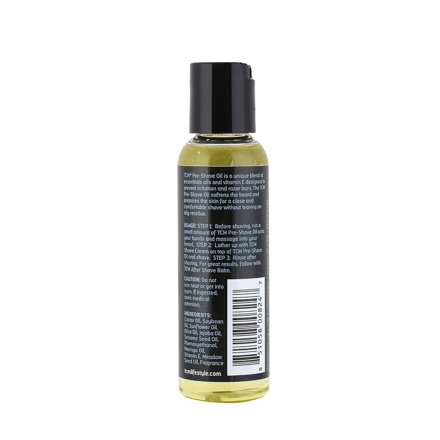 TCM Pre-Shave Oil - Softens Beard & Conditions Skin | Lightweight Non-Greasy Formula, 2oz
