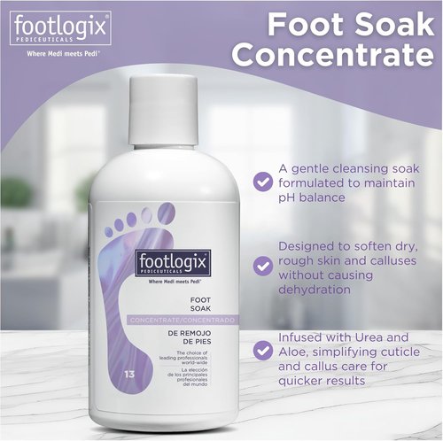 FOOTLOGIX Foot Soak Concentrate - Gentle Cleansing Formula for Softening Dry Feet | 8.45 oz