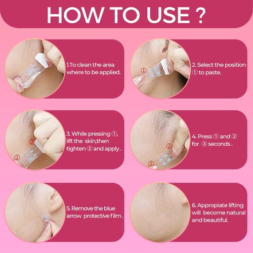 Neck Tape Lifting Invisible, 96 PCS Face Lift Tape Invisible, Facelift Facial Lifter Strip Lift Turkey Neck, V Edge Patches for Instant Lifting & Tightening Sagging Skin/Loose Skin/Wrinkles/Jowl/Eye
