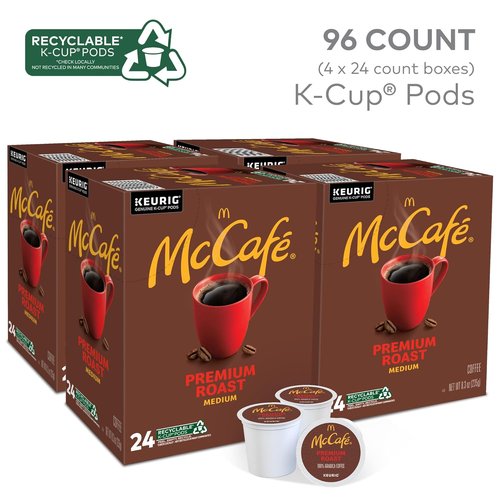 McCafe Premium Roast Coffee - Medium Roast K-Cup Pods for Keurig - 96 Count Pack