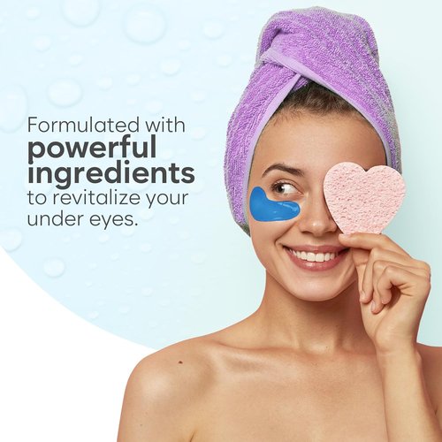 BLOOMORA Marine Collagen Under Eye Patches - Hydrating Mask for Puffy Eyes & Dark Circles | 30 Pairs