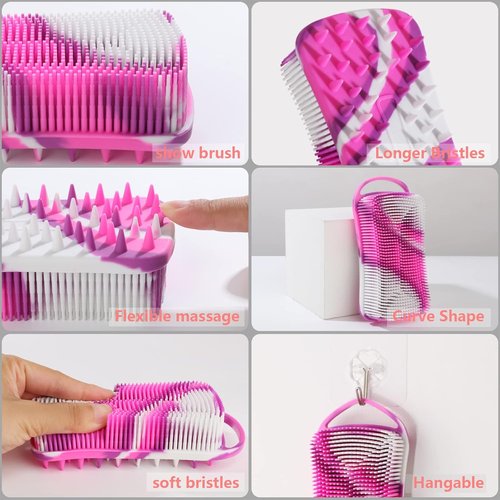 Skiennix Silicone Body Scrubber - Gentle Exfoliating Bath Brush for Women | Travel-Friendly Design