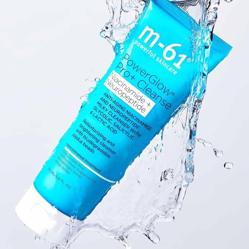 M-61 PowerGlow Pro+ Cleanse - Deep Cleansing Exfoliating Face Wash with AHAs & BHAs | 4 Fl. Oz
