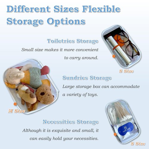 Gberlczz Clear Hard Zipper Case for Storage, Durable Clear Zipper Pouches, Hard Plastic Zippered Pouch for Snacks Toy Travel Organizer