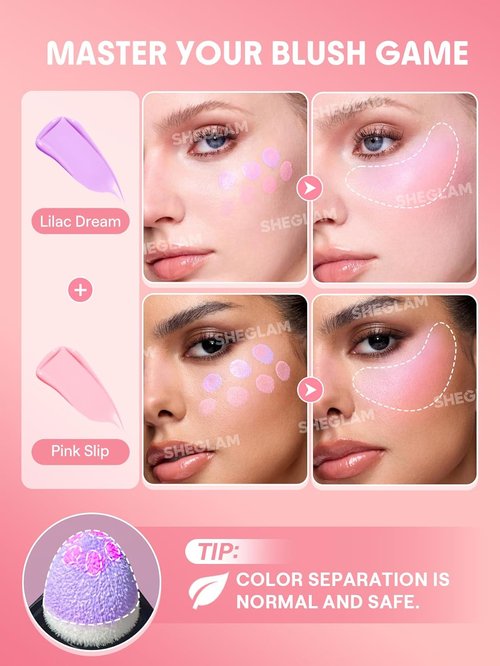 SheGlam Color Bloom Liquid Blush - 007 Pink Slip | Vibrant, Long-Lasting Formula
