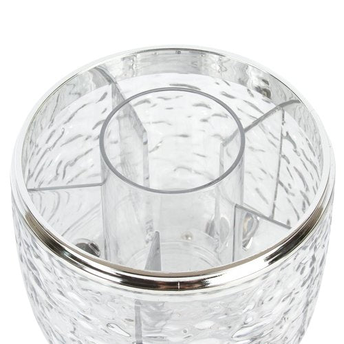 CECOLIC 360° Rotating Makeup Brush Organizer with Lid, Dustproof Cosmetic Tools Organizer with Cover, Makeup Brush Holder Organizer for Vanity, Bathroom Countertop, Desktop Dresser