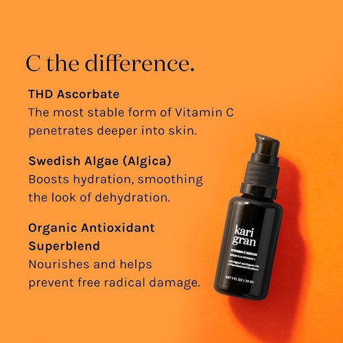 Kari Gran 10% Vitamin C Serum - Clean, Moisturizing Formula for Radiant, Glowing Skin