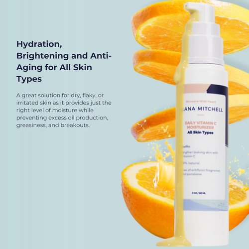 Alana Mitchell Daily Vitamin C Serum - Hydrating Anti-Aging Face Moisturizer for All Skin Types (2 oz)