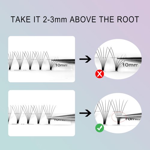 CoMango Premade Fans Eyelash Extensions 320 Fans 6D/10D 0.07 Thickness C/D Curl Short Stem Flat Base Premade Fans Russian Volume Lash Extensions (320Fans-6D-0.07-C-10mm)
