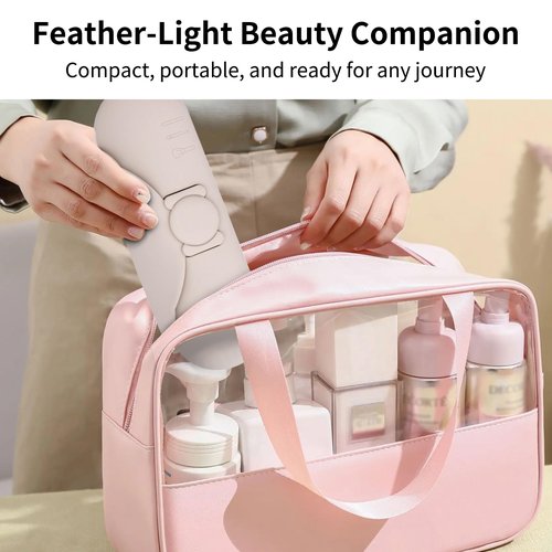 DivaDwell Depot Travel Makeup Brush Holder with Cleaning Pad -Silicone Brush Organizer Case, Magnetic Closure Waterproof Cosmetic Bag for Easy Storage & On-the-Go Cleaning (9.05 Inch)