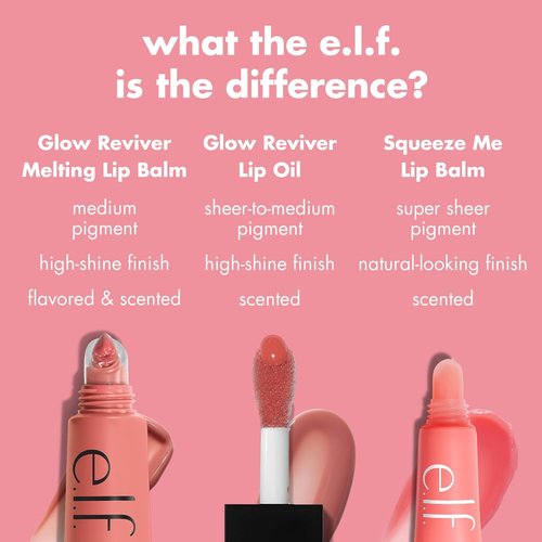 e.l.f. Glow Reviver Melting Lip Balm - Hydrating Tinted Balm for Glossy, Supple Lips | Vegan, Strawberry Shortcake