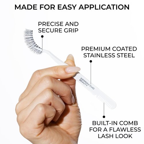 Ultimate Lash Applicator Tool with Built-in Lash Comb - Premium Coated Stainless Steel - Hannah Cho Beauty