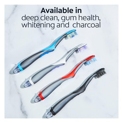 Colgate 360 Vibrate Charcoal Battery Operated Toothbrush Pack, Soft with 1 AAA Battery Included, Black, 2 Count