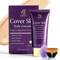 Skiennix Body Coverage Perfector - Waterproof Makeup with Brush & Puff - Full Coverage for Tattoos & Scars (2.0oz Natural Beige)