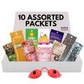 10 Pack of Tanning Bed Lotion Packets + Eyewear – The Tan Box, Best Indoor UV or Outdoor Sun Cream, Dark Accelerator with Goggles (0.5 oz each)