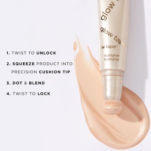 tarte glow tape highlighter – Illuminating Makeup with Lightweight Buildable Mineral Pigments & Shea Butter, Vegan & Cruelty-Free, full size, pearl glow