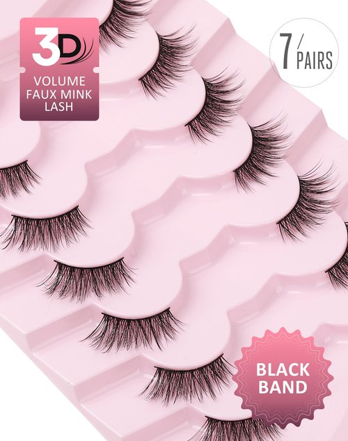 Onlyall Half Eyelashes Corner Lashes Natural Lashes Half Lashes Wispy End Lashes Corner Eyelashes 3/4 Lashes 7 Pairs C19